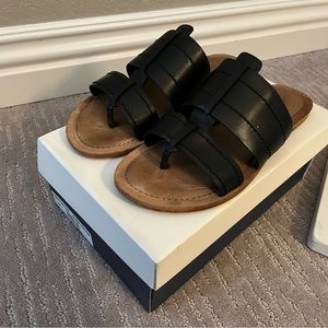Caslon black leather sandals